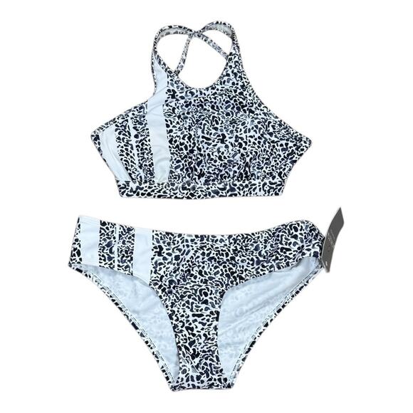 Athleta Zimbabwe High Neck Two Piece Swimsuit Bikini New With Tags - Picture 2 of 6